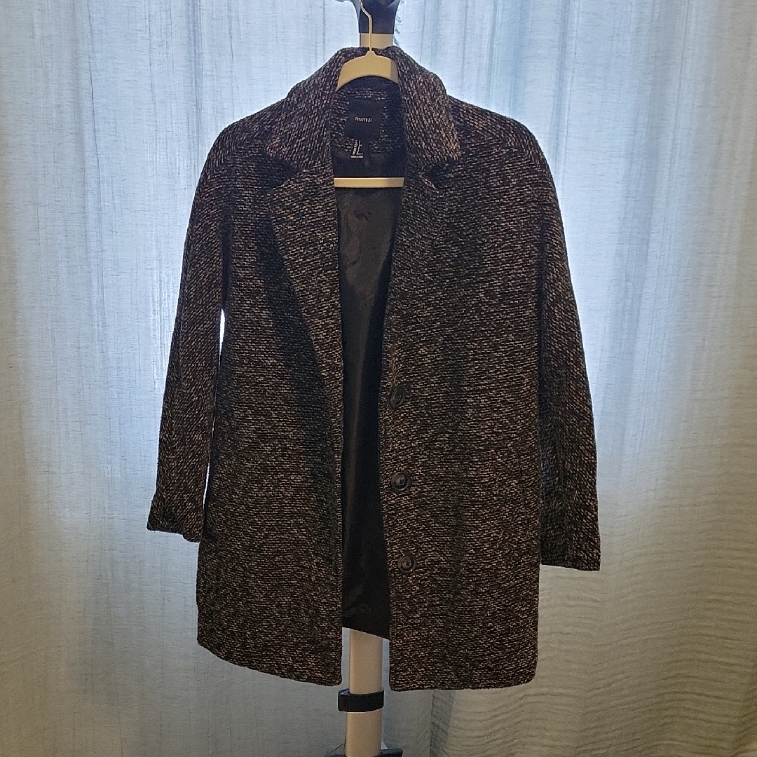 Forever 21 Black Gray Pea Coat